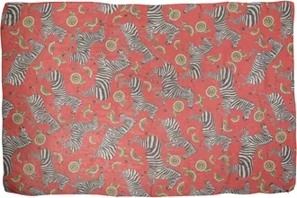 Dolce & Gabbana Red Zebra Print Silk Wrap Shawl Stole 200cm x 132cm Womens Scarf