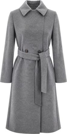 Max Mara Bcollag Jas - Dames - Jas met riem - Grijs - M - Wol - Jassen