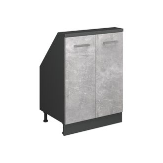 Vicco Armario De Cocina Para Techo Inclinado R-line, Hormig&oacute;n/antracita, 60 Cm Con 2 Puertas, Vicco