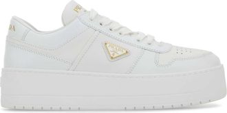 Prada White Leather Downtown Sneakers