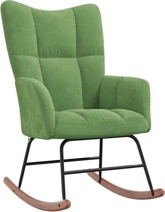 vidaXL Silla mecedora de terciopelo verde claro Vidaxl