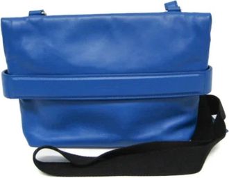 Bottega Veneta Tweedehands leren schoudertassen - Dames - Vintage Schoudertas - Blauw - ONE Size - Leer - Vintage