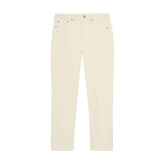 Brooks Brothers 5-Pocket katoenen ribfluwelen broek - Dames - Slim Fit Broeken - Beige - W30 - Katoen - Broeken