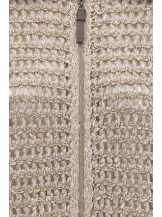 Brunello Cucinelli Ribbed Cashmere with Central Pocket Sweater - Beige