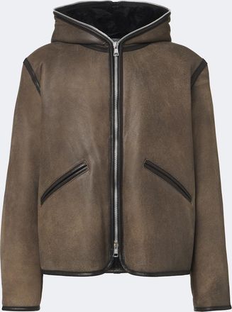 Our Legacy Hooded shearling-lined leather jacket