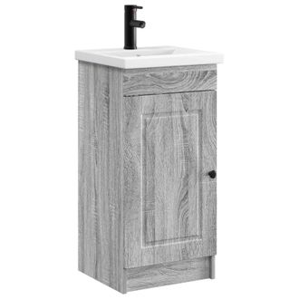 vidaXL Vanidad De Ba&ntilde;o Con Lavabo Sonoma Gris 42 X 40 X 84,5 Cm Vidaxl