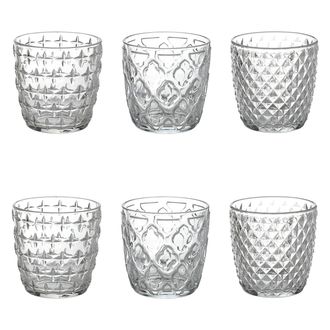 Villa D'Este Home Tivoli Juego de 6 vasos de agua de 325 ml de vidrio, Diversity