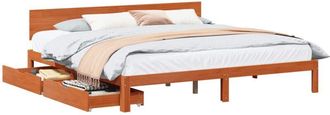 vidaXL Estructura De Cama Con Cabecera Marr&oacute;n Cera 180 X 200 Cm Vidaxl