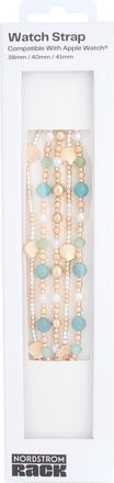 Nordstrom Rack Shell Bead Smart Watch Strap in Mint- White- Gold at Nordstrom Rack