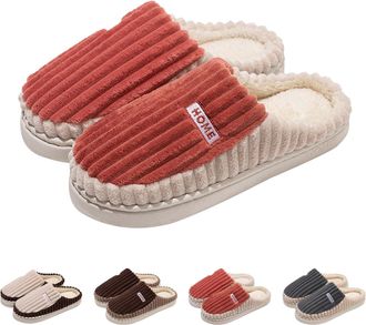 Generic Slippers Women Men Warm House Slippers For Women Slip On Couples Slipper Fleece Lined Home Slipper Chunky Soft Sole Sliders Comfortable Memory Foam Sl