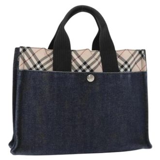 Burberry Pre-owned Tote Bags, female, Blue, Size: ONE SIZE Pre-owned Vintage Tote Bag