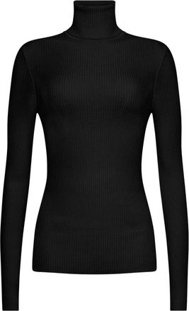 Wolford Merino Fine Rib Pullover - Dames - Coltruien - Zwart - M - Wol - Truien & Vesten