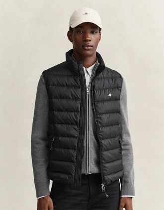 GANT Mens GANT Mens Light Down Shield Logo Gilet - 5 Black - Size: 44/Regular