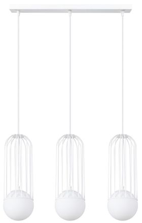 Sollux Lighting Design Pendellampe Brina 3-flammig (linear), Weiss