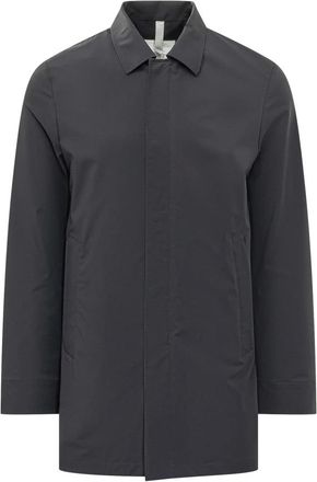 Duno Single-Breasted Coats, male, Blue, Size: 3XL Coat Collo Camicia