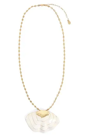 Clare Vivier Clamshell Pendant Necklace in Cream at Nordstrom