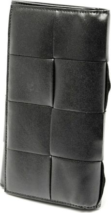 Bottega Veneta Black Leather Long Wallet (Bi-Fold) (Pre-Owned)