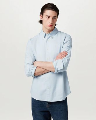 Belstaff Mens Sky Blue Shirt in Light Cotton - Size X-Large