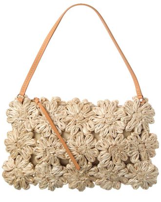 Poolside The Ravello Floral Mini Straw Pouch