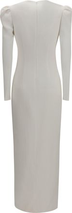 Alessandra Rich V-Neck Bow Dress - White