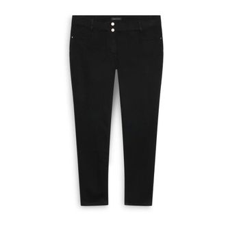 Fiorella Rubino Jeans, Dames, Zwart, 8Xl, Katoen, Skinny Jeans met Dubbele Knopen