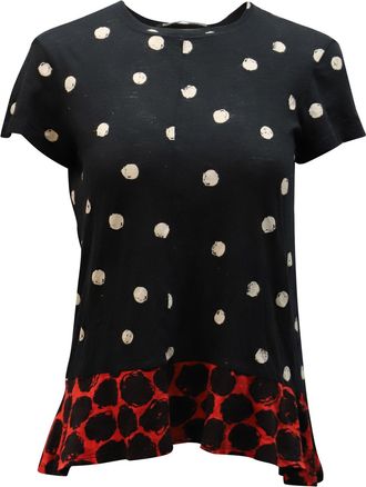 Proenza Schouler Short-Sleeves Polka Dotted-Print T-Shirt in Multicolor Cotton