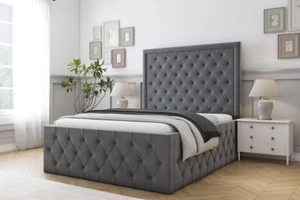 Comfort Beds Winchester Coniston Bed Frame - 50 Upholstered Headboard in Dark Grey | Size: Small Double