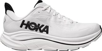 Hoka One One Clifton 10 Running Shoe in White/Black Men
