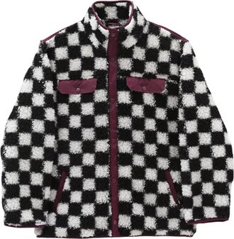 Vans (WMNS) Vans Casual Polar Fleece Sports Jacket Black White Colorblock VN0A5LJ3705