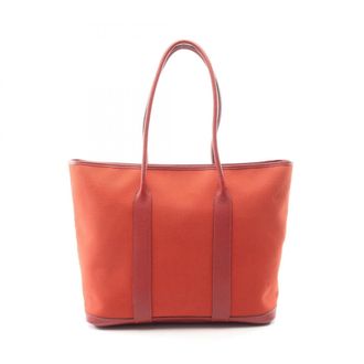Herm&egrave;s Bordeaux Rouge Garance Negonda Leather Toile Officier Handbag Tote Bag (Pre-Owned)