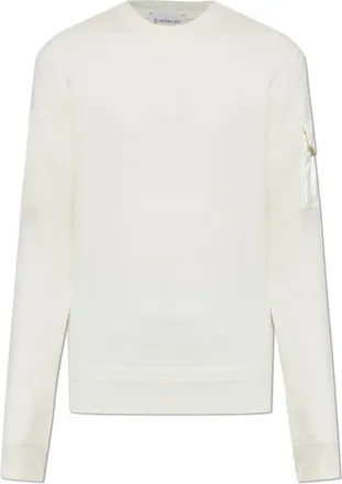 Moncler Truien & Vesten, Heren, Beige, XL, Wol, Trui met mouwzak