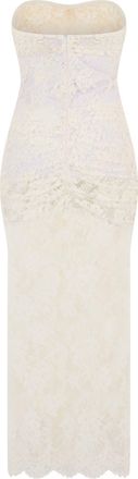 The Mannei Womens Long Lace Dress White Cotton