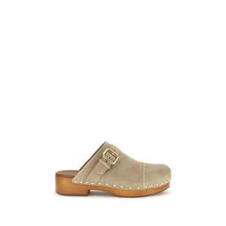 Chlo&eacute; Beige Calf Leather Bos Taurus Womens Clogs