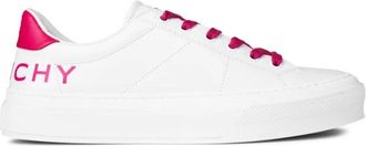 Givenchy Sport Logo Sneakers Wit/Roze Rubber - Dames - Sneakers - Wit - 39 EU - Leer - Schoenen