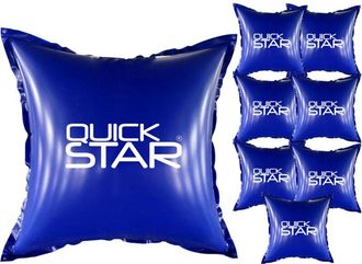Quick Star 8 St&uuml;ck Poolkissen Eckig 120x120 Cm Blau 4 Seile & Sicherheitsventil 2x Reparaturset Pvc 0,44mm Winter Pool Kissen Mit Doppelnaht Luftkissen Chlor- Un