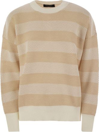 Fabiana Filippi Womens Crew-neck Sweater In Wool And Cotton - Ivory - Size Medium