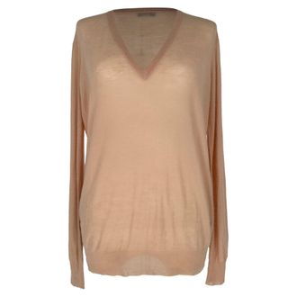 Joseph Long-sleeve V-Neck Sweater in Peach Cashmere