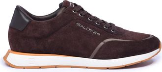 Baldinini Suede Logo-Plaque Sneakers - Heren - Sneakers - Bruin - 40 EU - Leer - Schoenen