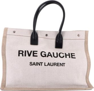 Saint Laurent Rive Gauche Shopper Canvas Large tote bag - Beige