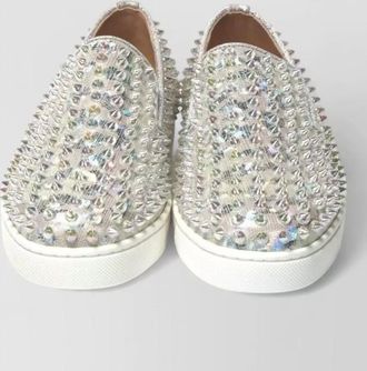 Christian Louboutin embellished leather slip-on sneakers