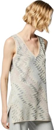 Nenette Canotta - Dames - Tops zonder mouwen - Beige - S - Tops
