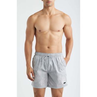 BOSS Alain Swim Trunks in Light/pastel Grey at Nordstrom, Size Xx-Large