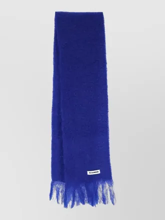 Jil Sander soft scarf fringed edges refined design