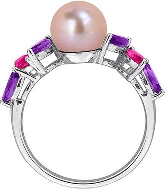 Rina Limor Silver 1.00 Ct. Tw. Gemstone & 8-8.5Mm Pearl Ring
