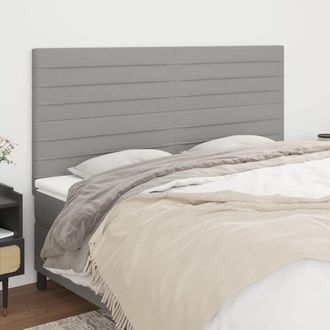 vidaXL Cabeceros 4 Unidades De Tela Gris Claro 100x5x78/88 Cm Vidaxl