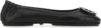 Tory Burch Zwarte Nappa Leren Minnie Ballerinas - Dames - Ballerinas - Zwart - 36 EU - Leer - Schoenen
