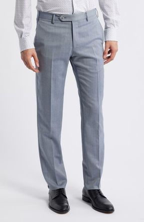 Zanella Parker Stretch Wool Trousers in Light Pastel Blue at Nordstrom, Size 34
