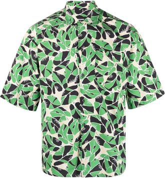 Dsquared2 botanical-print short-sleeved shirt - men - Cotton - 50 - Green