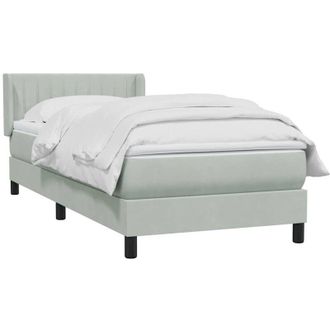 vidaXL Cama Box Spring Con Colch&oacute;n Terciopelo Gris Claro 80x210 Cm Vidaxl
