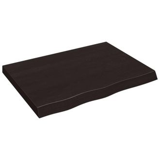 Berkfield Home Table Top Dark Grey 80x60x(2-6) cm Treated Solid Wood Oak